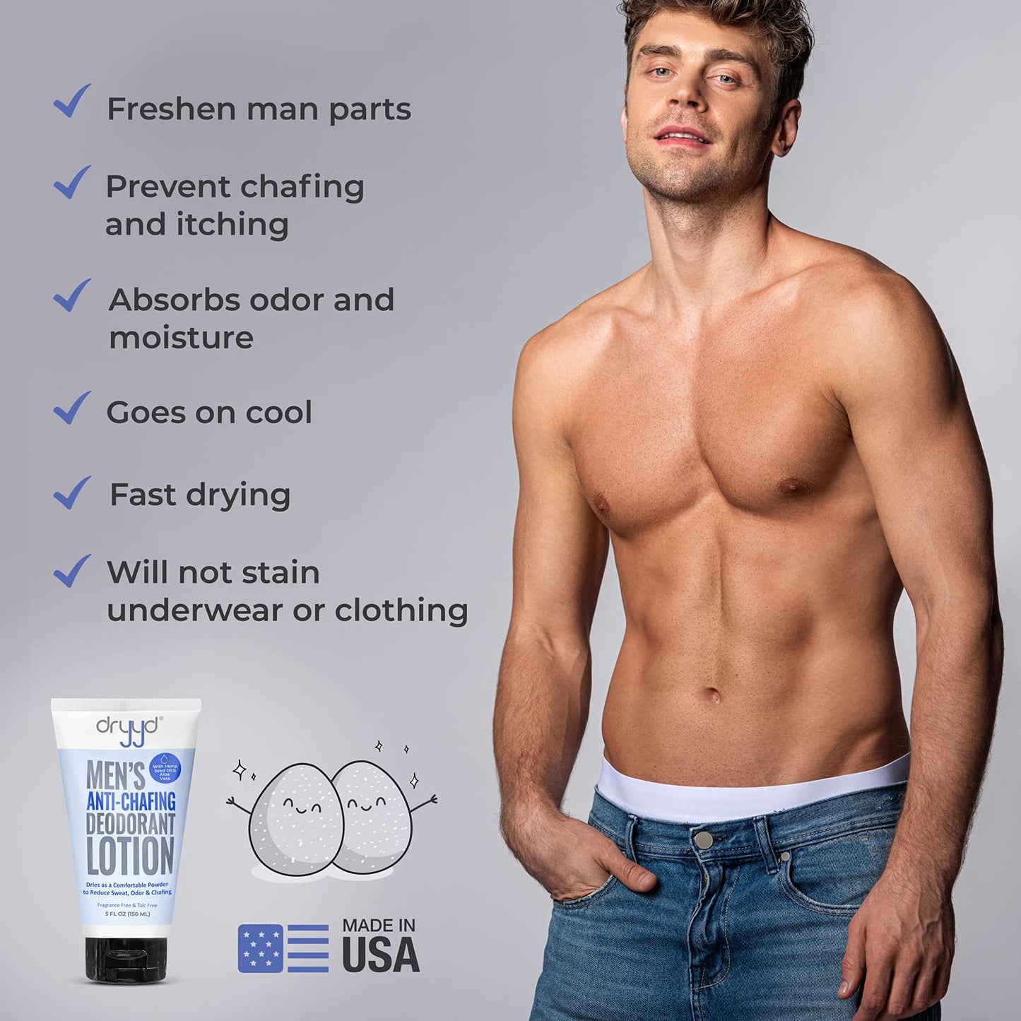 DRYYD® Ball Deodorant For Men Anti-Chafing Deodorant Lotion