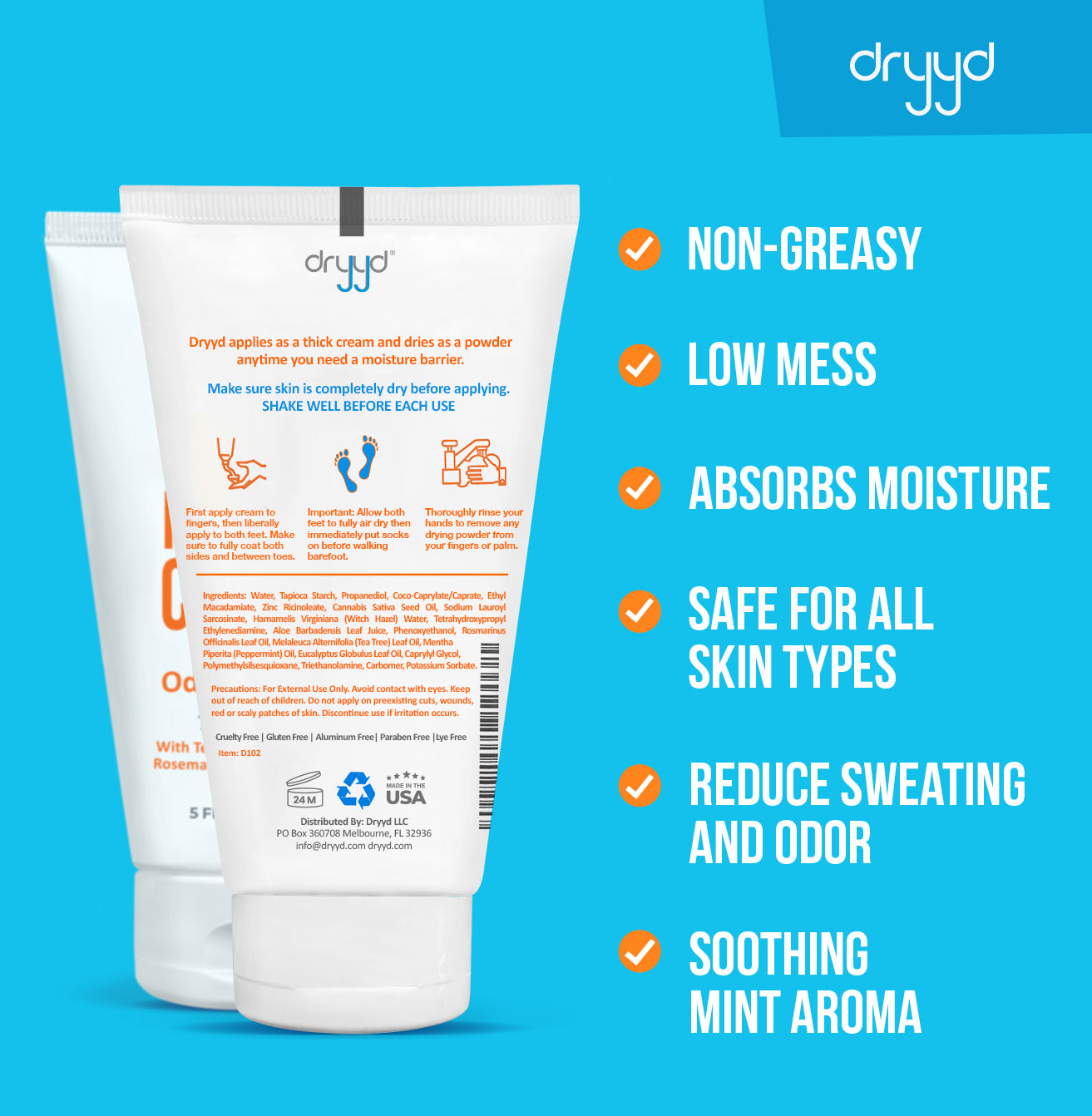 DRYYD® Foot Cream Antiperspirant